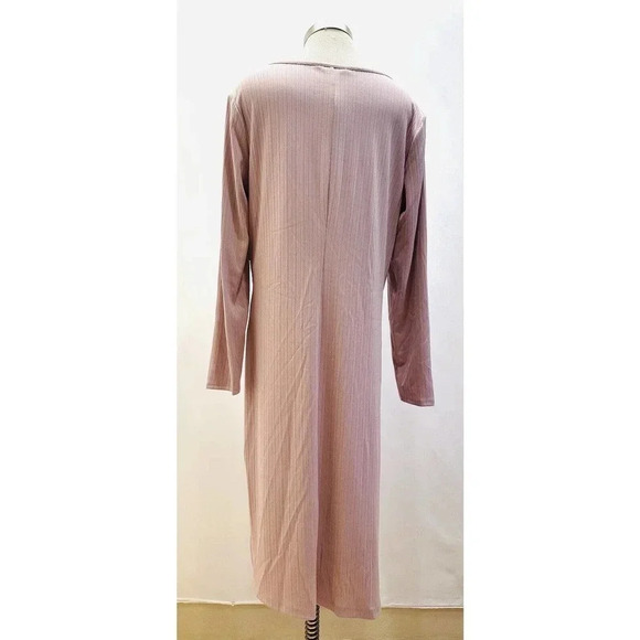 NWT NINE WEST Women Long Sleeve Pullover Round Neck Purple Maxi Dress Size XXL - Picture 7 of 14